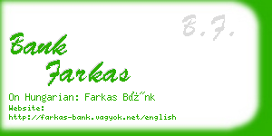 bank farkas business card